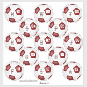 Sticker L'équipe de football blanc marron couleurs garçons