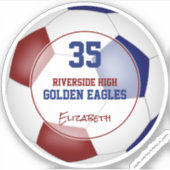 Sticker L'équipe de football bleu marron colore les filles (Devant)