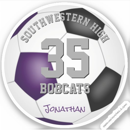 Sticker L'équipe de football couleur violet noir favorise (Devant)