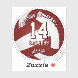 Sticker l'équipe de volley-ball de maroon couleurs nom de