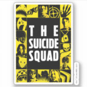 Sticker L'équipe du suicide | Blocs d'icônes jaune et noir (Devant)