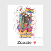 Sticker L'équipe du suicide | Harley Quinn Flowers & Rainb (Feuille)