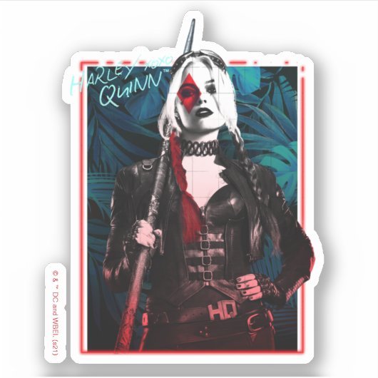Sticker L'équipe du suicide | Harley Quinn & Green Ferns (Devant)