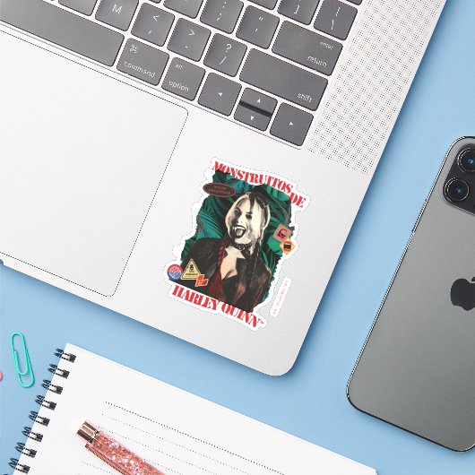 Sticker L'équipe du suicide | Harley Quinn Winking (Ordinateur portable avec iPhone)