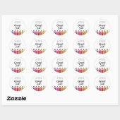 Sticker-lerarennaam aanmoedigen ronde sticker (Vel)