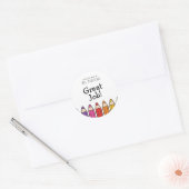Sticker-lerarennaam aanmoedigen ronde sticker (Envelop)