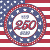 Sticker Les 250 ans d'Amérique avec le drapeau des États-U (Recto)