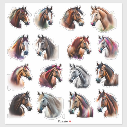 Sticker Les amateurs de chevaux (Feuille)