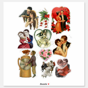 Sticker Les amoureux de l'art romantique Vintage