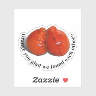 Sticker Les amoureux d'Orange Saint Valentin