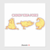 STICKER LES ANIMAUX CHICS EN YOGA POSENT UN ENSEMBLE CUTE (Feuille)