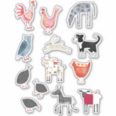 Sticker Les animaux de ferme mignons (Devant)