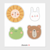 Sticker Les animaux de forêt mignons (Feuille)