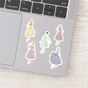 Sticker les années 50 mode 5 robes colorées
