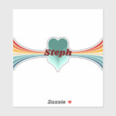 Sticker les années 70 Bandes arc-en-ciel rétro inspirées (Feuille)
