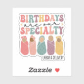 Sticker Les anniversaires sont notre spécialité Funny L et (Feuille)