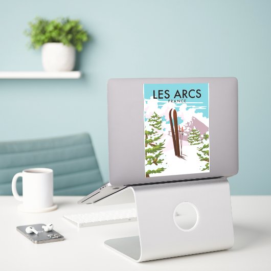 Sticker Les Arcs France (Ordinateur portable sur le bureau)