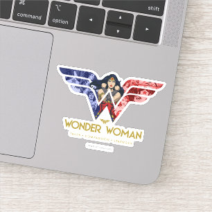 Sticker Les armes croisées de Wonder Woman dans le logo
