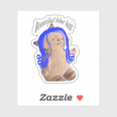 Sticker Les beaux cheveux bleus de Makka Pakka (Feuille)