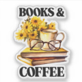 Sticker Les beaux livres les amateurs de café (Devant)