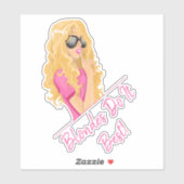 Sticker Les Blondes Font Le Mieux ! Texte personnalisé (Feuille)