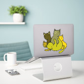 Sticker Les chatons d'olive (Ordinateur portable sur le bureau)