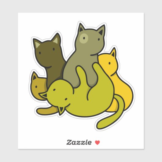 Sticker Les chatons d'olive (Feuille)