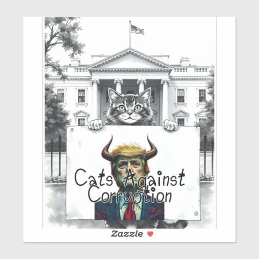 Sticker Les chats contre la corruption (Feuille)