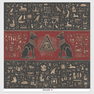 Sticker Les chats égyptiens et l'oeil d'Horus