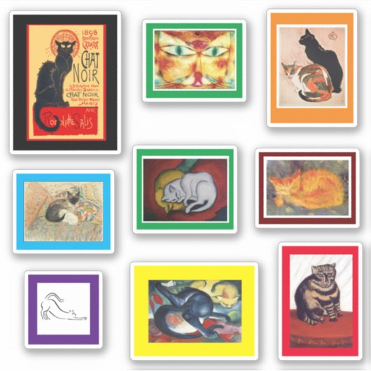 Sticker Les chats en art célèbre (Devant)