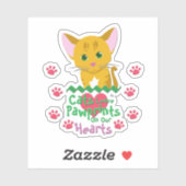 Sticker Les chats laissent des empreintes (Feuille)
