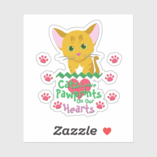 Sticker Les chats laissent des empreintes