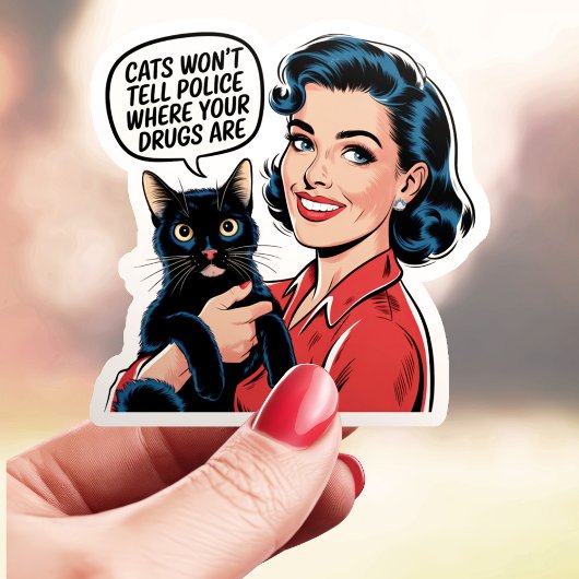 Sticker Les chats ne diront pas la police drôle