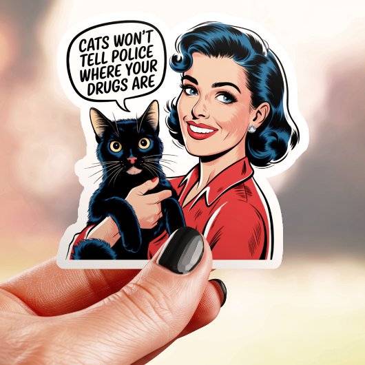 Sticker Les chats ne diront pas la police drôle