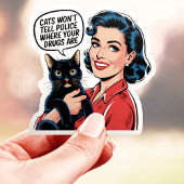 Sticker Les chats ne diront pas la police drôle