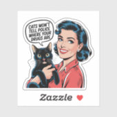 Sticker Les chats ne diront pas la police drôle (Feuille)