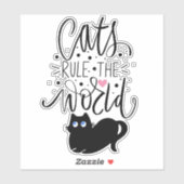 Sticker Les chats noirs mignons dominent le monde (Feuille)