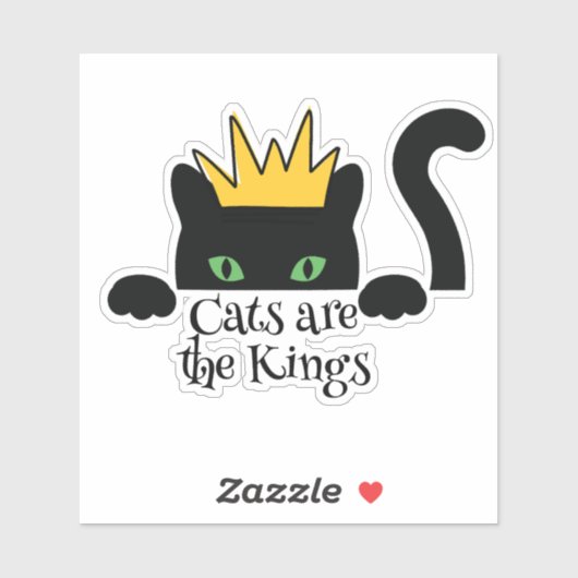 Sticker Les chats noirs mignons sont les rois (Feuille)