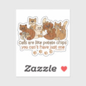 Sticker Les chats sont comme des chips Contour Cut (Feuille)