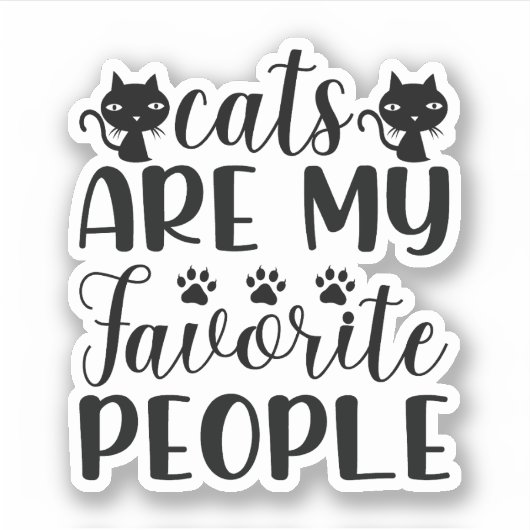 Sticker Les chats sont mes préférés (Devant)