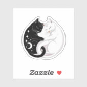 Sticker Les chats Yin Yang (Feuille)