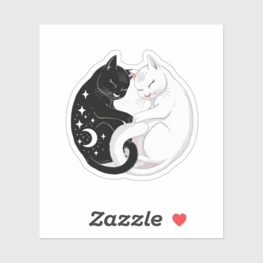 Sticker Les chats Yin Yang (Feuille)