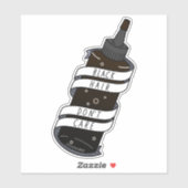 Sticker Les cheveux noirs ne se soucient pas de la bouteil (Feuille)