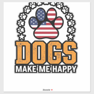 Sticker Les chiens me rendent heureux Chemise vintage à pa