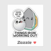 Sticker Les Choses Fer Travailler Drôle Fer Pun (Feuille)