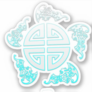 Sticker Les cinq bénédictions chinoises de bonne chance 