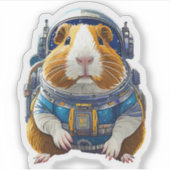 Sticker Les Cochons de Guinée dans l'espace ! Astronaute d (Devant)