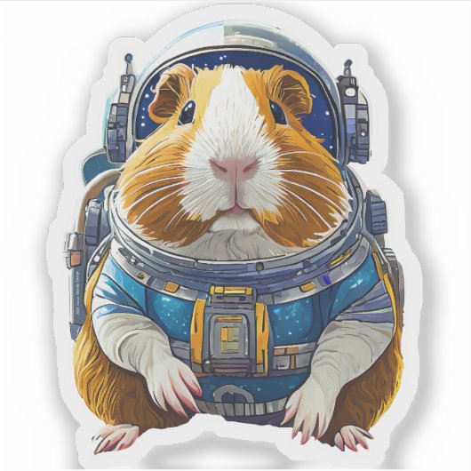 Sticker Les Cochons de Guinée dans l'espace ! Astronaute d (Devant)