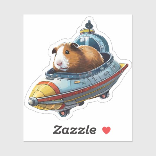 Sticker Les Cochons de Guinée dans l'espace ! Stylish Retr (Feuille)