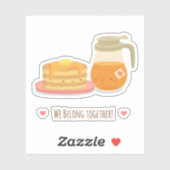 Sticker Les crêpes et le sirop d'érable vont ensemble (Feuille)